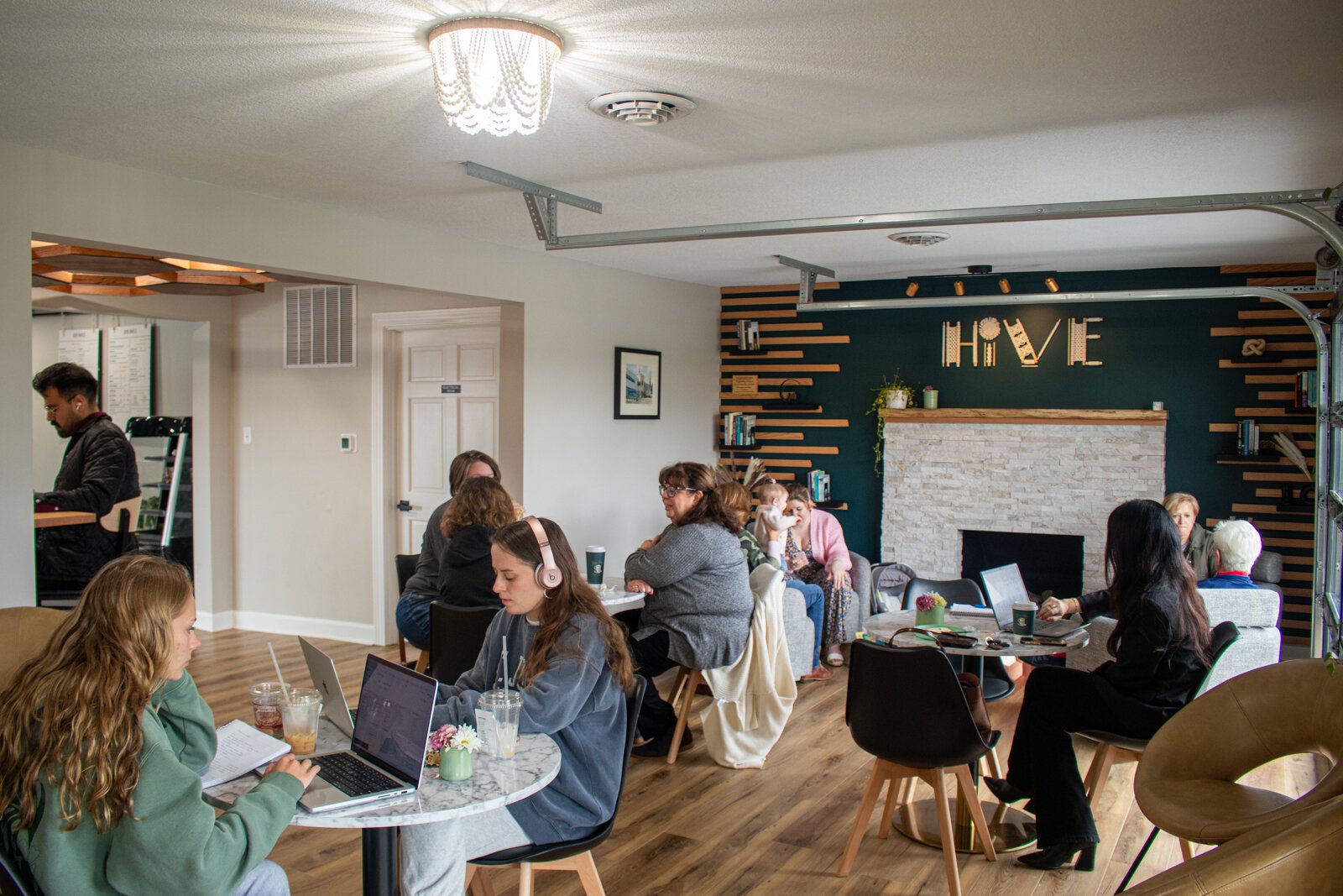 Customers at The Hive.