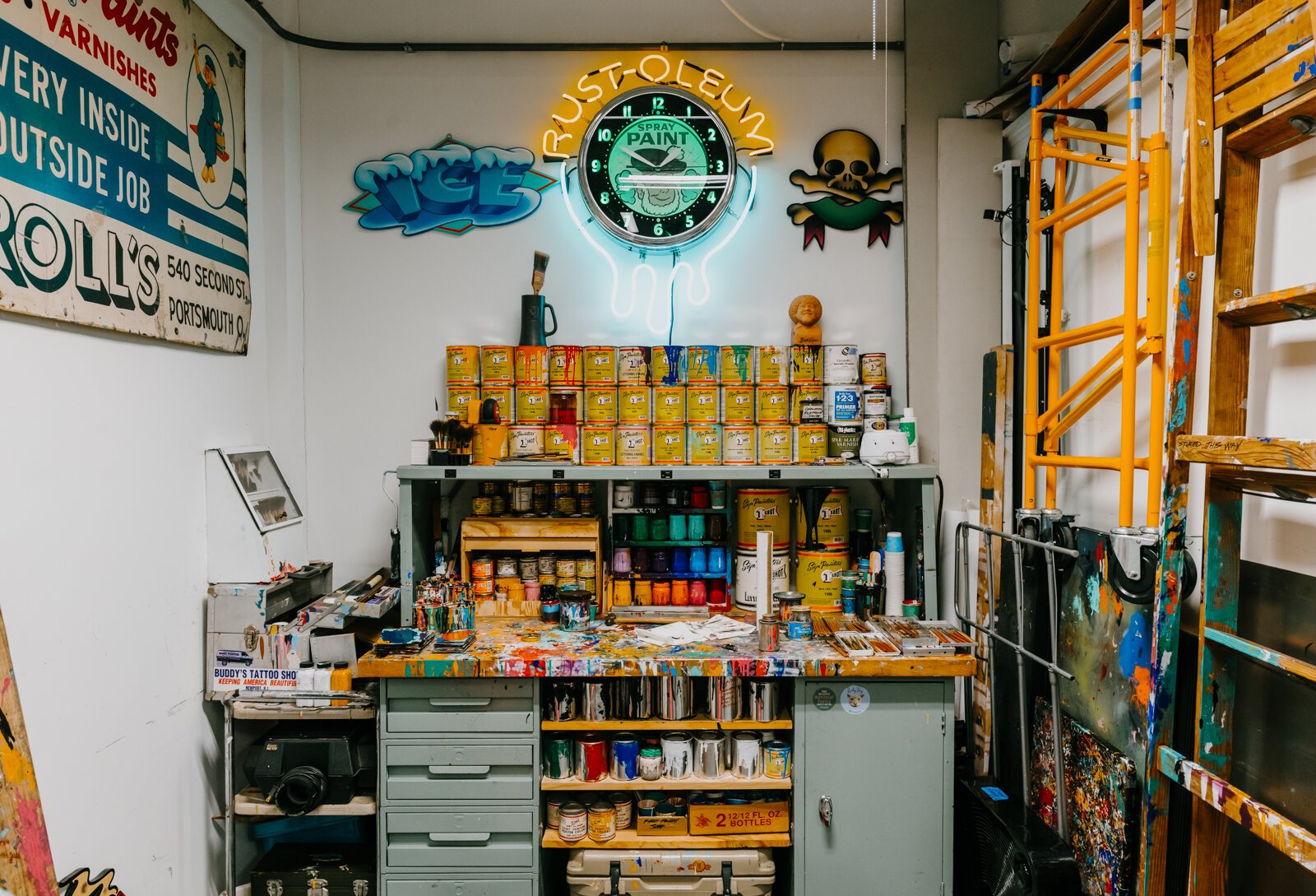 Justin Lim's workspace in downtown Fort Wayne.