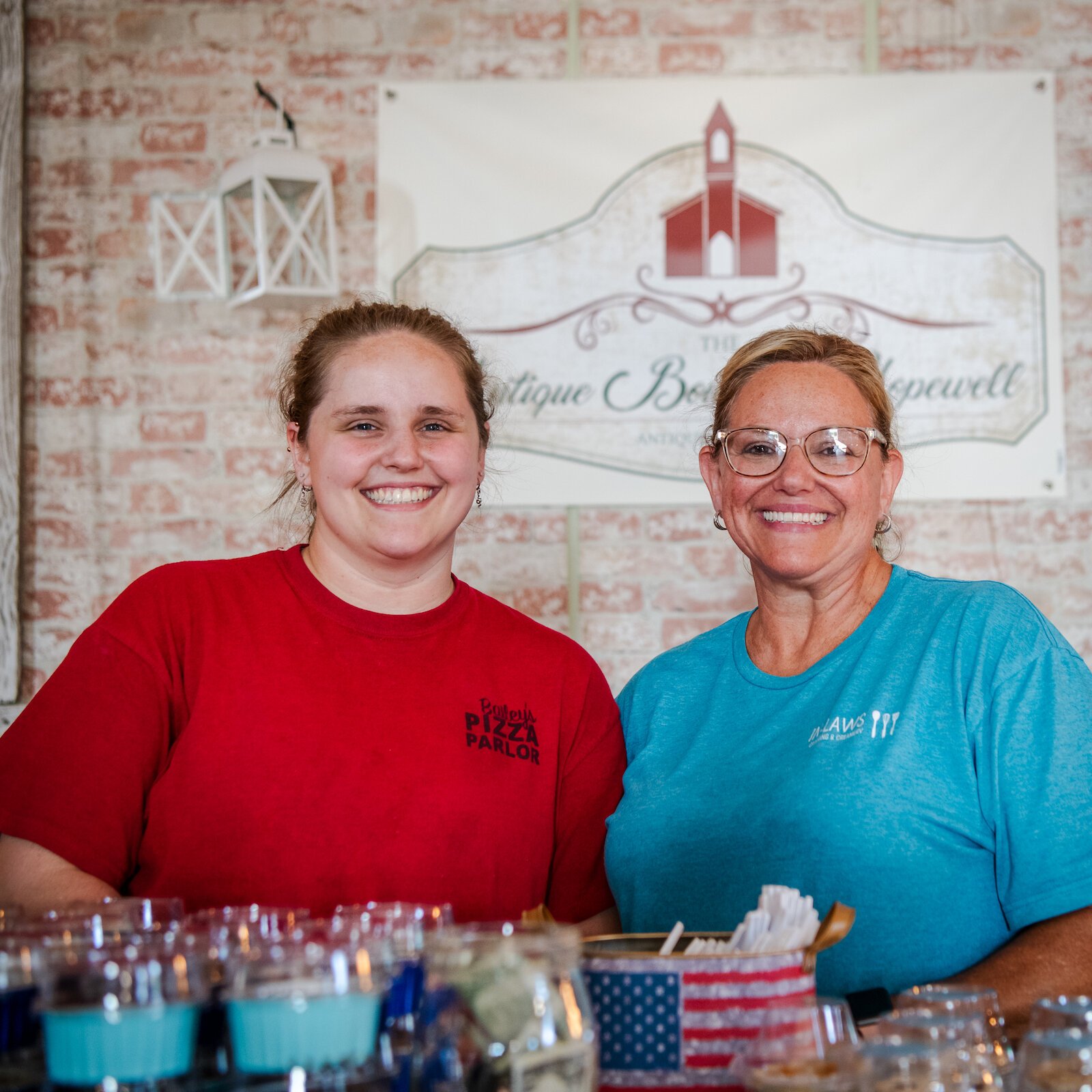 Bailey Sewell, owner of Bailey's Pizza Parlor, and June, Bailey's mom and owner of In-Laws Creamery.