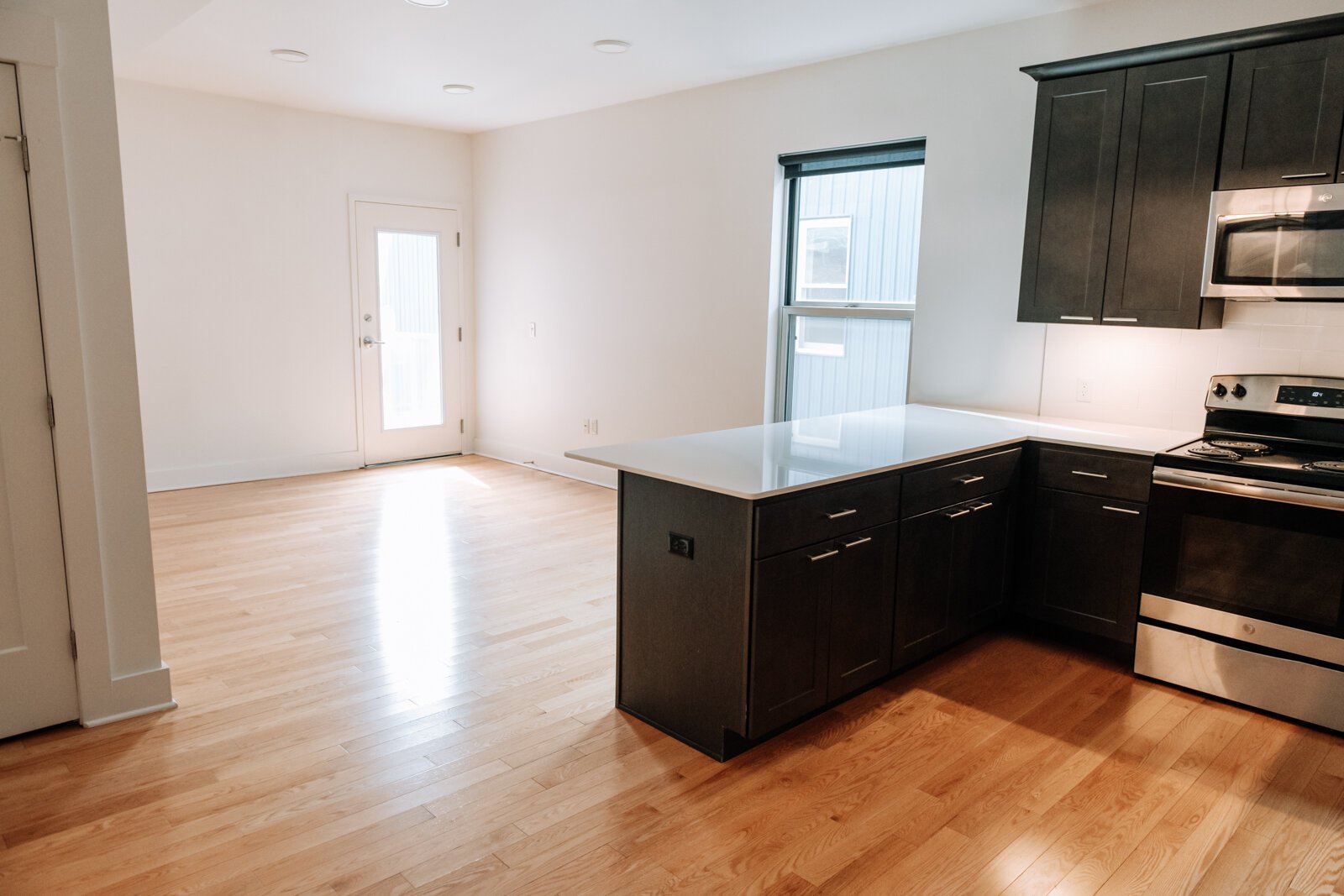 An affordable housing one bedroom apartment by Model Group on The Landing at 111 W. Columbia.