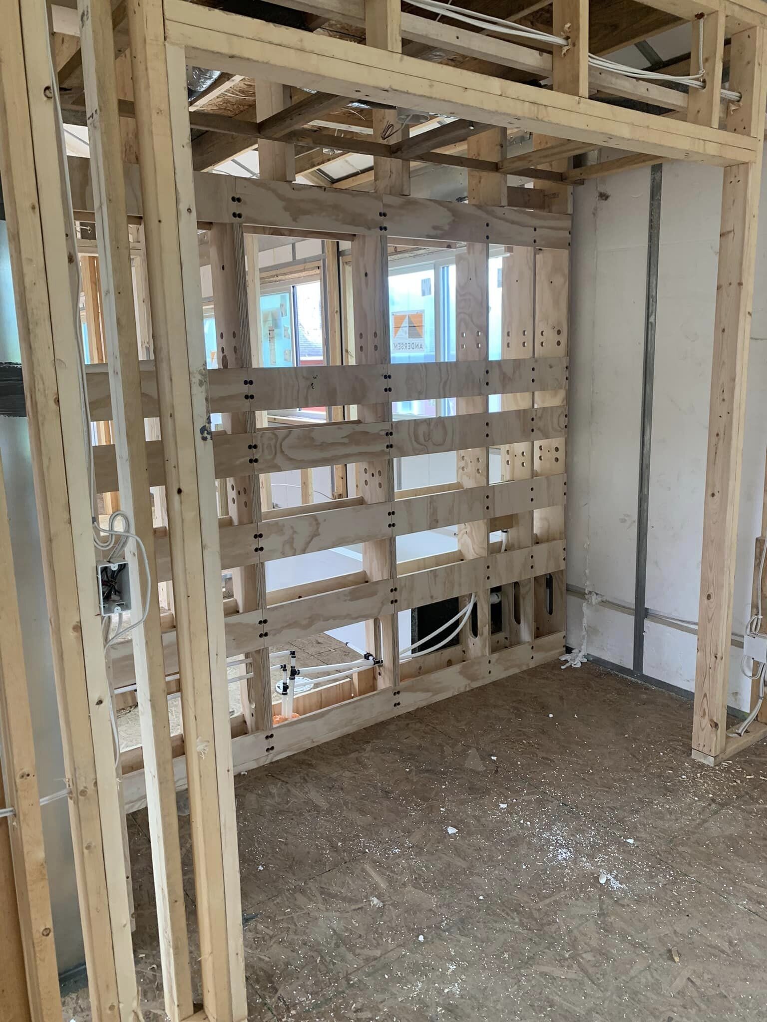 Inside the house being built by Houm.