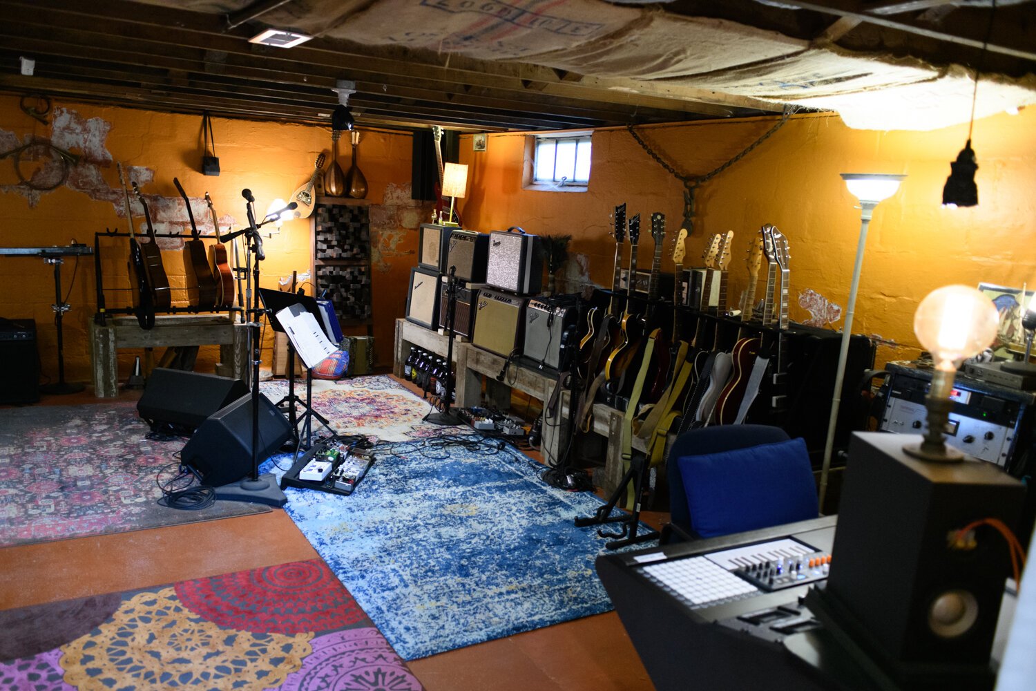 The downstairs recording studio at the Porter family home.