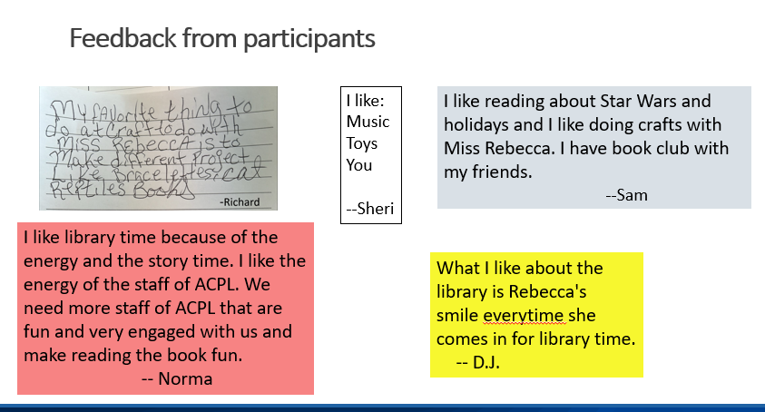 Feedback from participants in Wolfe's program.