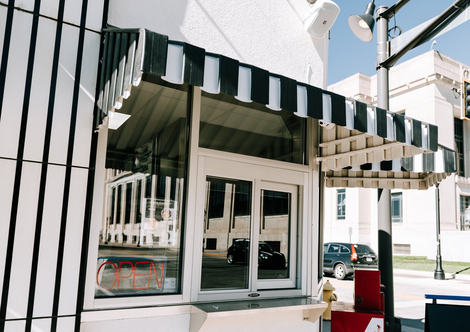 The recent renovations allowed for a pickup window to be installed at Powers Hamburgers.