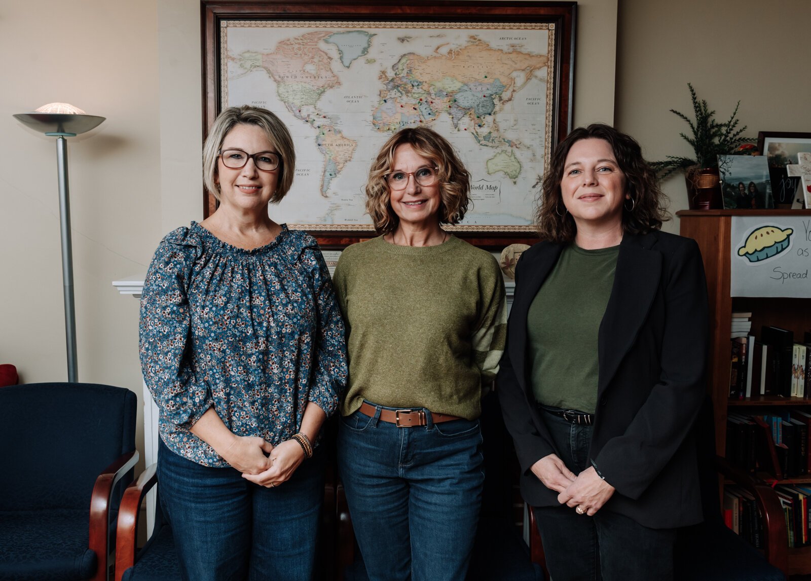 Heather Morris, director of outreach and operations, Ann Heign, executive director, and Valisha Reber, medical and social services liaison.