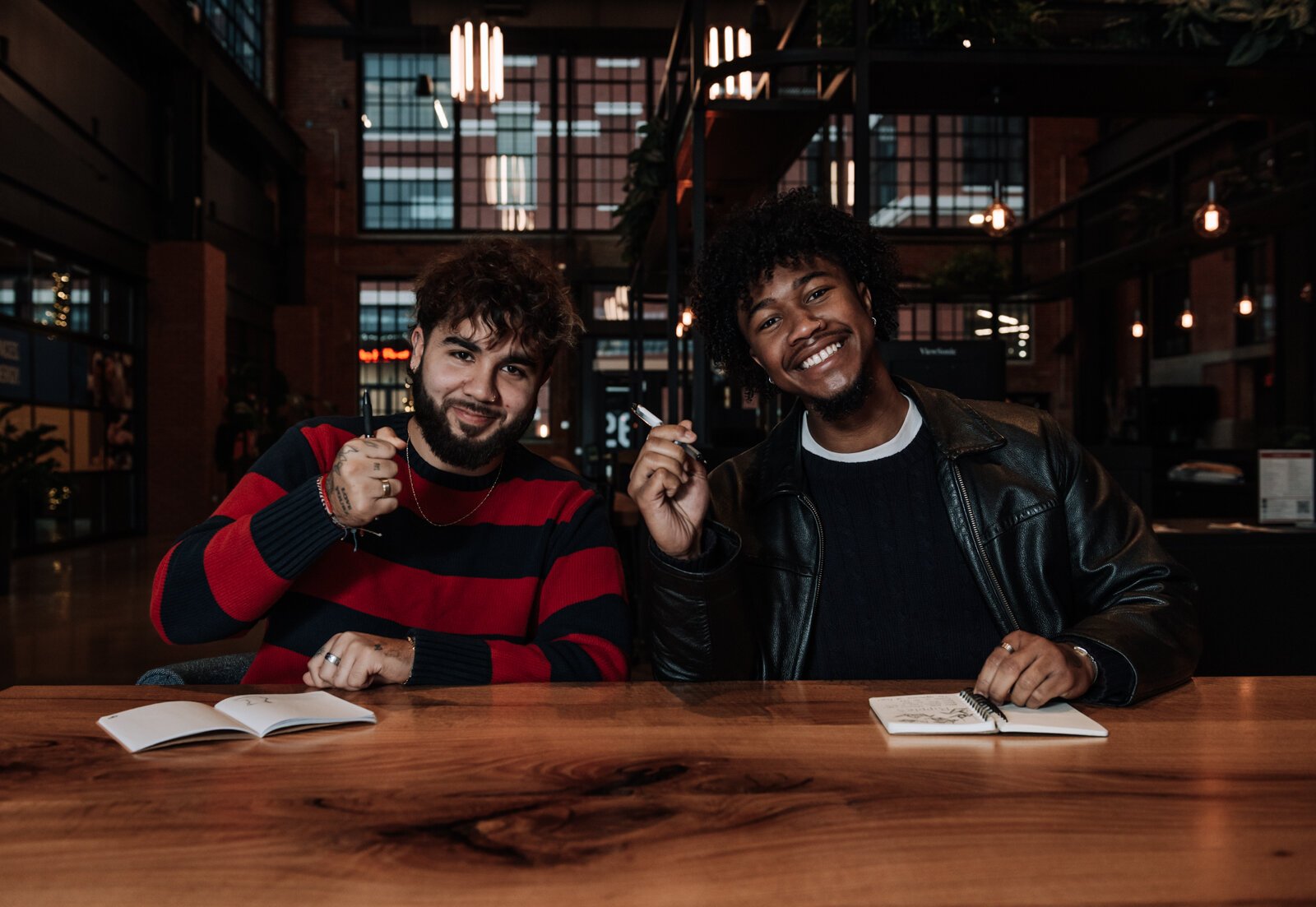 Aimless Creators' Naylon Thompson, right, and Martin Vazquez at Electric Works