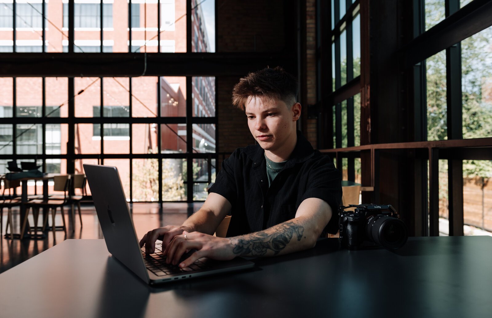 Content Creator McKayla Nevers at her computer.