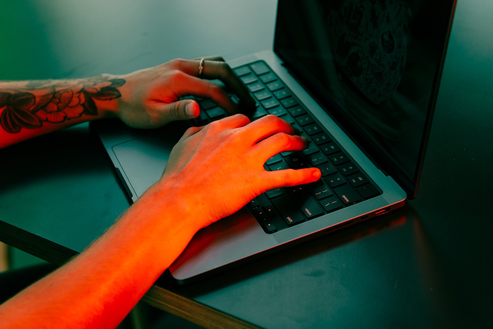 Content Creator McKayla Nevers at her computer.