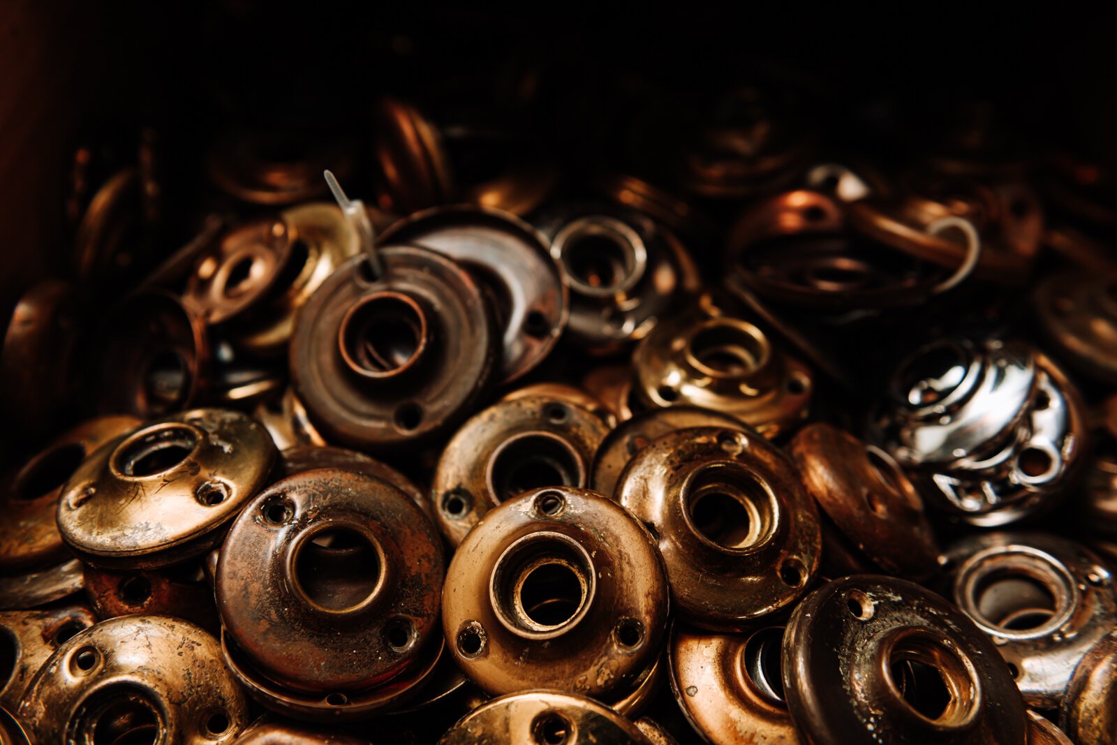 Brass rosettes at Reclaimed Fort Wayne.