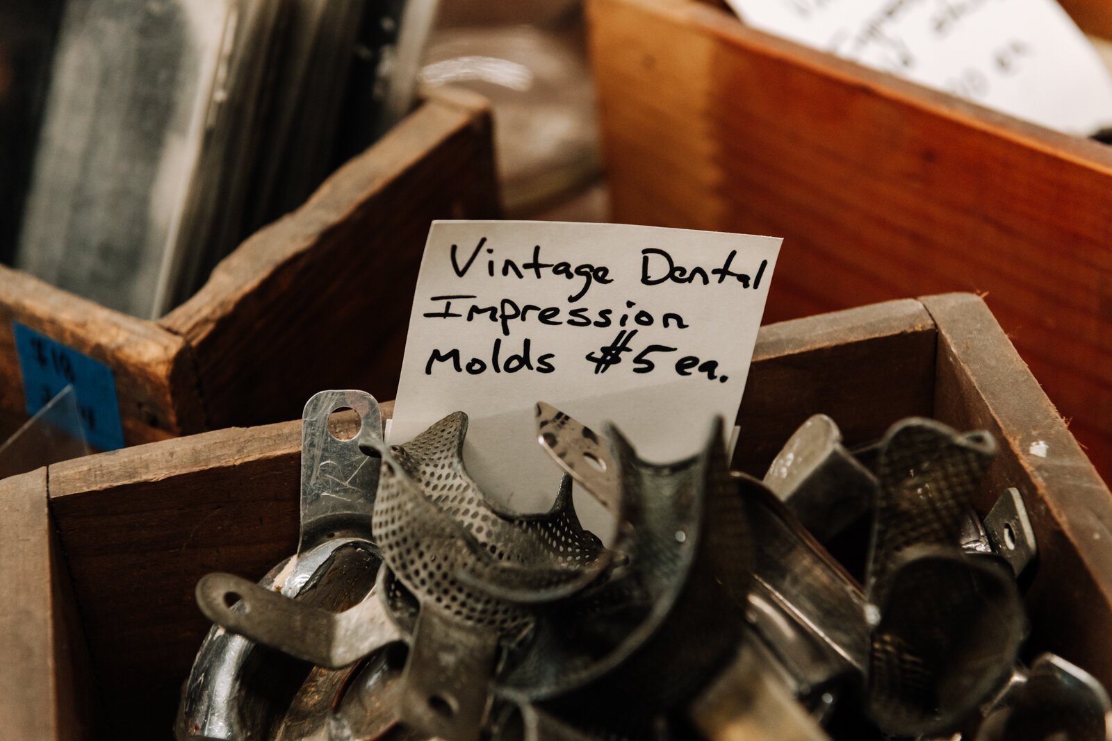 Vintage dental impression molds at Reclaimed Fort Wayne.