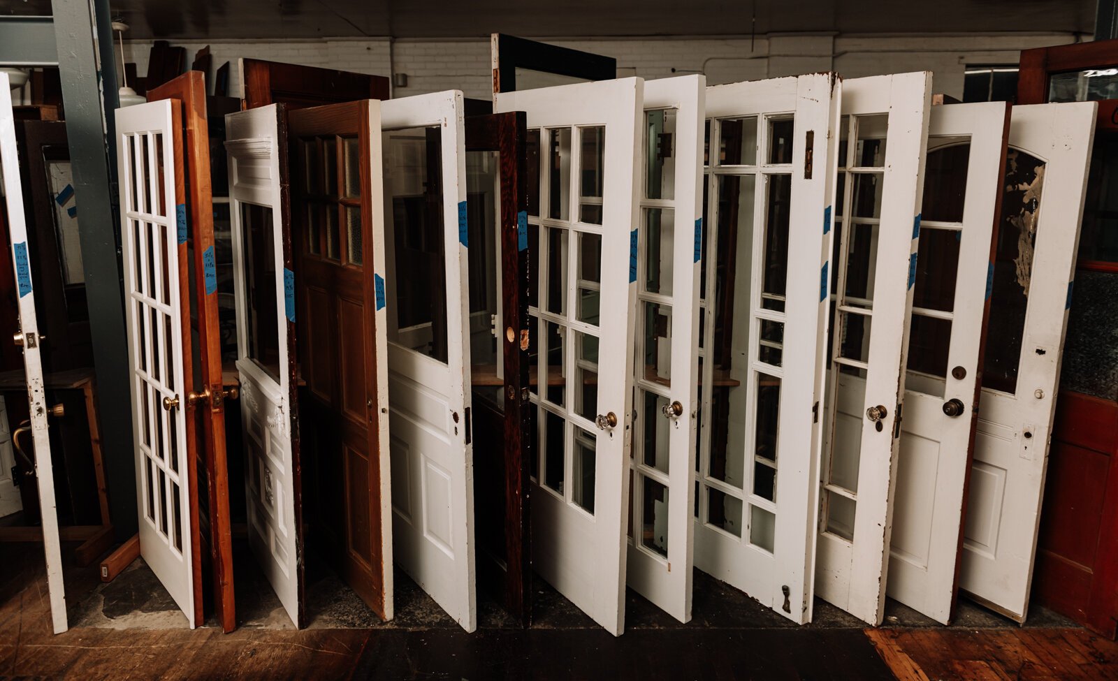 Antique doors at Reclaimed Fort Wayne.