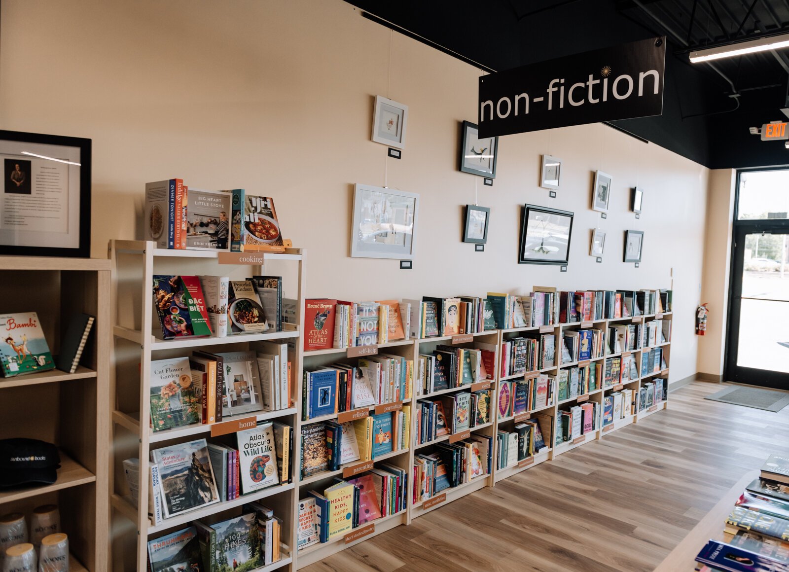 The non-fiction section at Sunbound Books.