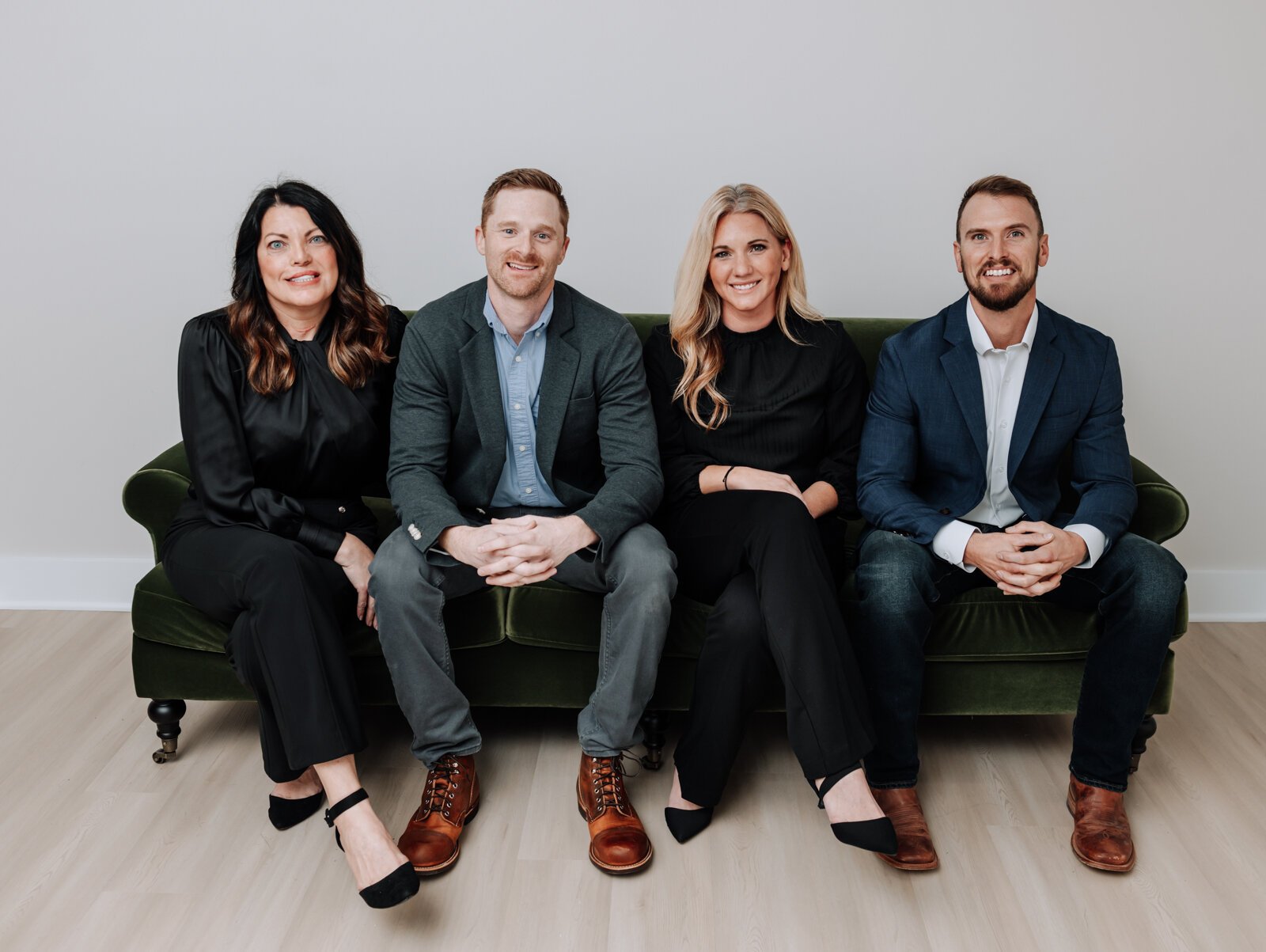 From left: Wedding and Events Manager Kelly Geiser, Owner Nathan Newport, General Manager Nicole Derheimer, and Owner David Beer on the 3rd floor at The Fairfield.