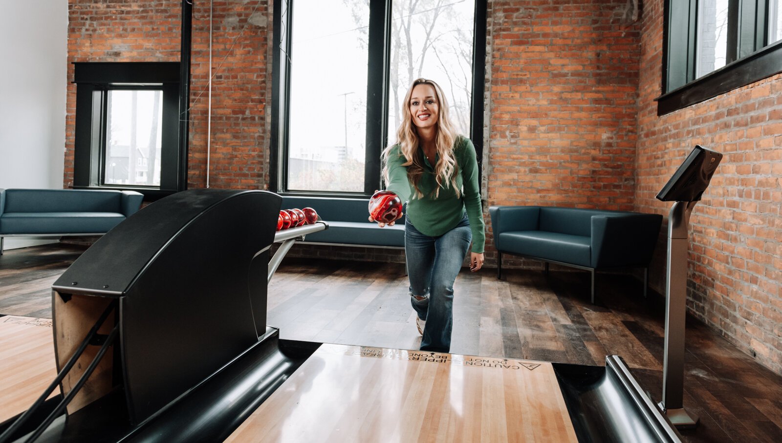 Pinhouse Social, the first floor of The Fairfield, features Duckpin Bowling.