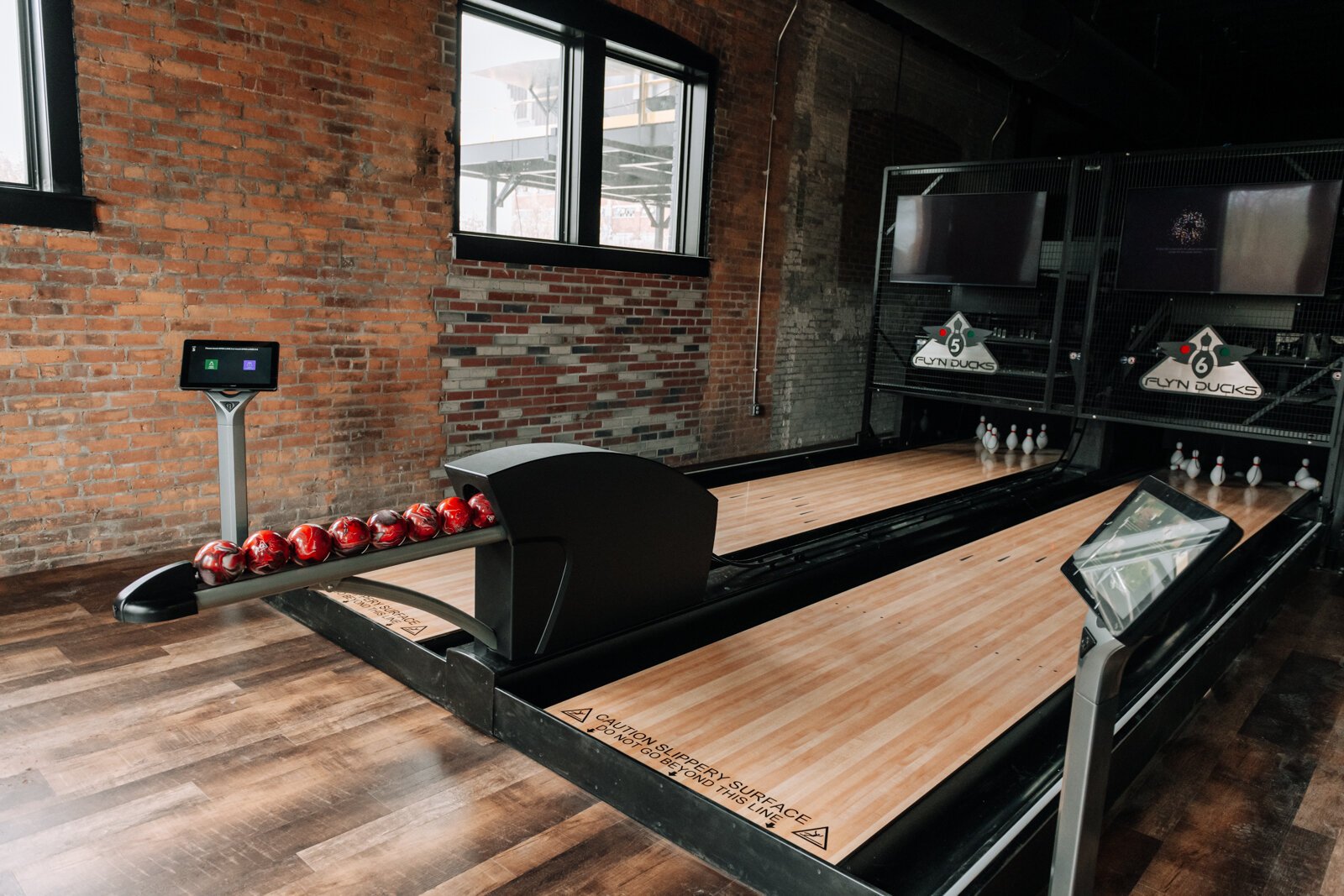 anes 5 and 6 of Duckpin Bowling at Pinhouse Social on the first floor at The Fairfield, 1510 Fairfield Avenue.