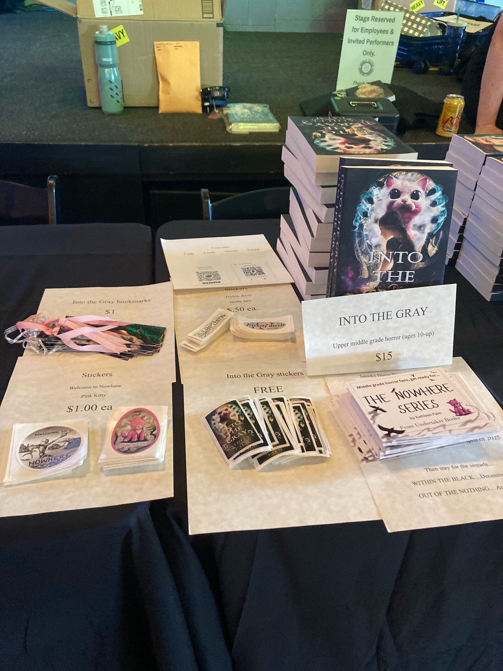 Kathleen Palm's book and accompanying merchandise on display. 