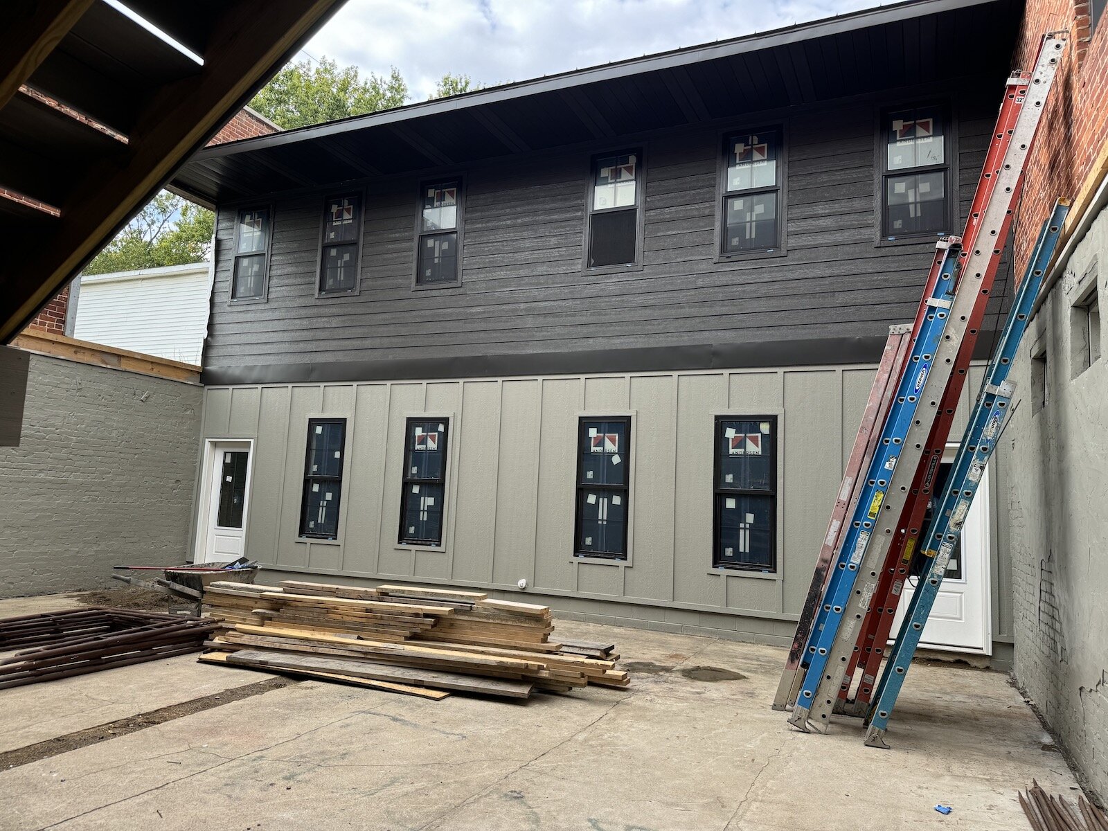 Townhouses owned by Jen and Ben Bailey are under construction in Lagro.