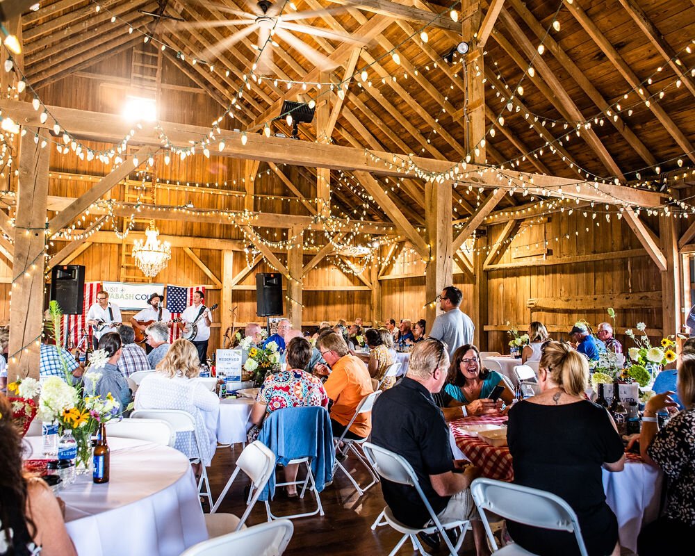 The main floor of the Rustic Barn at Hopewell during Bluegrass at Hopewell.